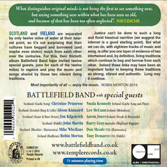 Back cover of Battlefield Band's Beg & Borrow album